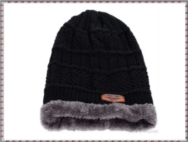 Touca gorro lã preta Song Ting