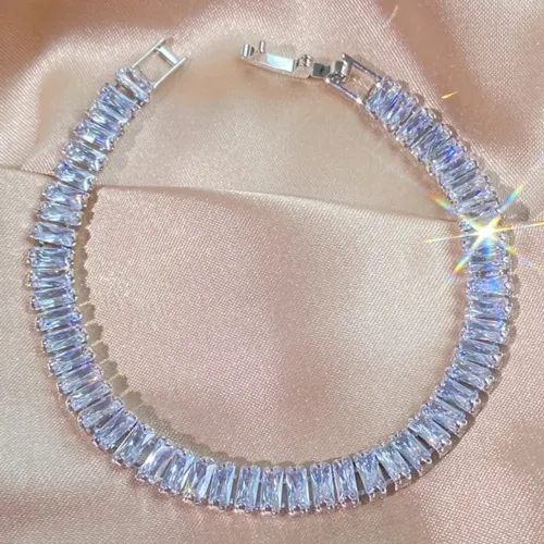 Pulseira Riviera Cravejada Iced Unissex Inox 19 CM