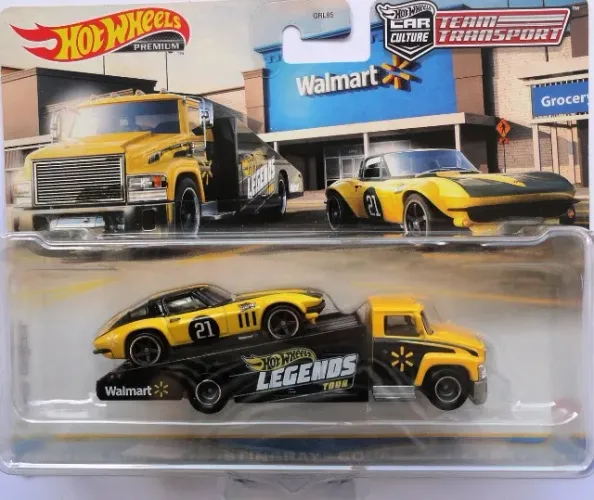 hot wheels premium team transport custom corvette stingray coupe carry on pneu borracha