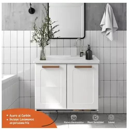 Balcão de Banheiro com cuba 8006 Natura Bertolini Branco