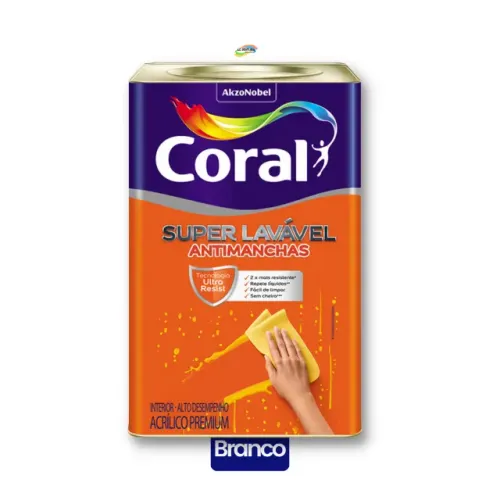 Tinta Coral Super Lavavel Anti Manchas 3,6L / 18L