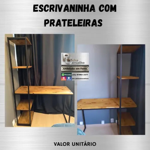 Escrivaninha com Prateleiras Laterais - Sob Encomenda. Veja DESCONTO À VISTA.