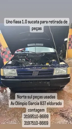 Uno fiasa 1.0 sucata pra retirada de pecas