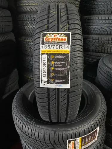 Pneu 185/70r14 Crystone remolde 100%borracha vipal  