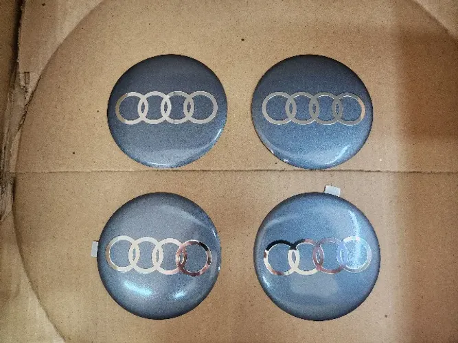 Jogo 4 Emblemas 90mm Audi em Alumínio_Aceito Cartão