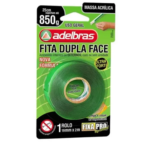 FITA ADESIVA DUPLA FACE 2MX19MM FIXA PRO