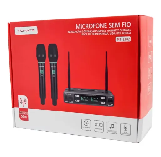 Microfone Sem Fio Tomate MT-2302