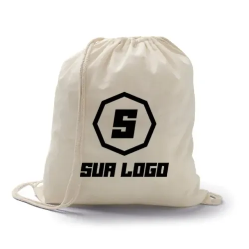 Mochilinha ecológicas personalizada 30x40 100% de algodão cru