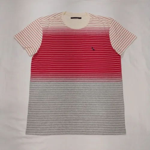 Camiseta Reserva listrada vermelha e cinza