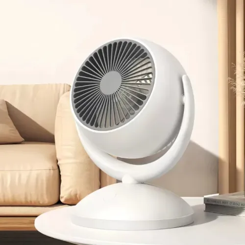Ventilador de Mesa Portátil Giratório Recarregável Diâmetro 23cm 3 Velocidades