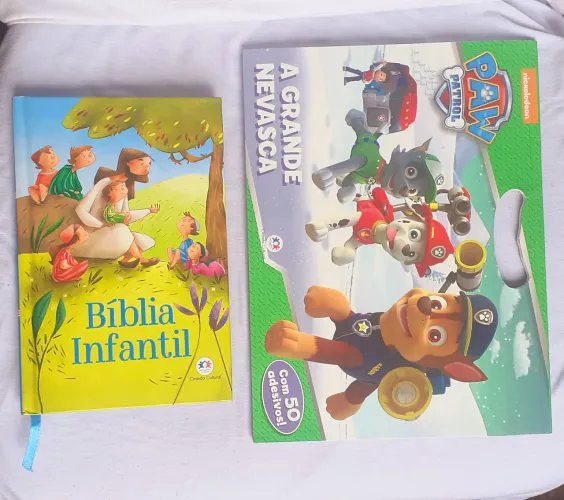 Livros infantis: Bíblia e Paw Patrol