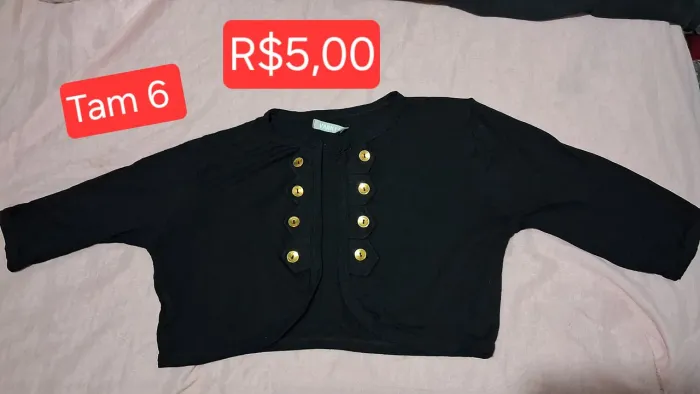 Bolero preto infantil Tam 6 - R$5,00