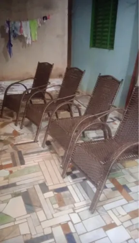 Conjunto de Cadeiras de Vime para Decoração