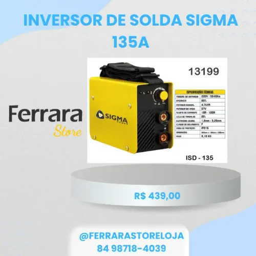 Inversor de solda 135a a - ISD-135 - Sigma
