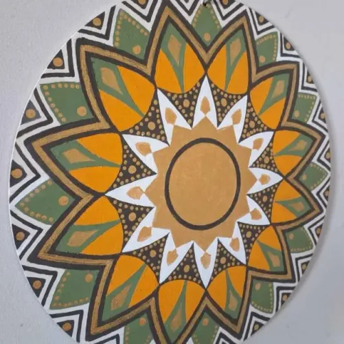 Mandala 29cm pintura à mão