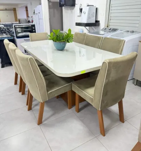 Conjunto Mesa de Jantar com 8 Cadeiras DIVIDIMOS EM ATÉ 10X SEM JUROS
