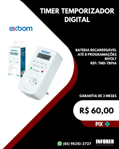 Timer temporizador digital Exbom TMD-TB91A