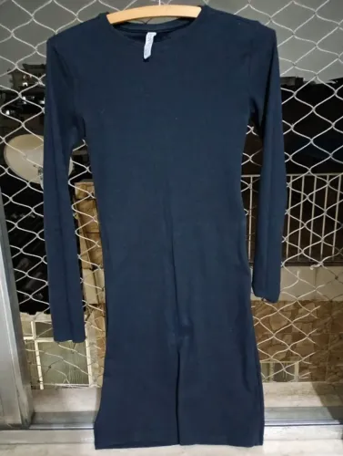Vestido Canelado Tubinho Preto basics