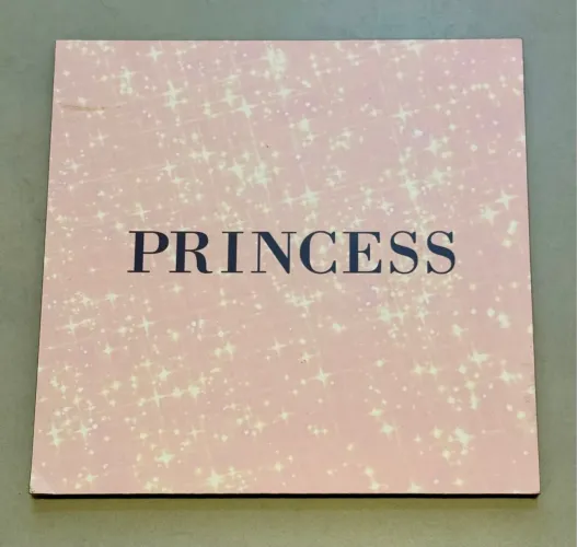 Placa em MDF princess no fundo rosa  20x20cm