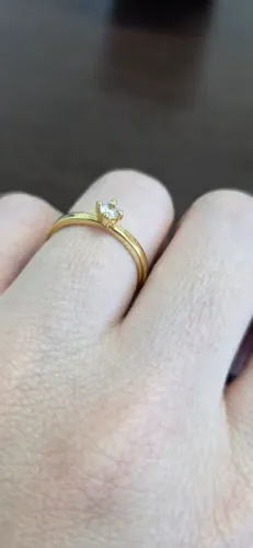 Solitário banho a ouro 18k