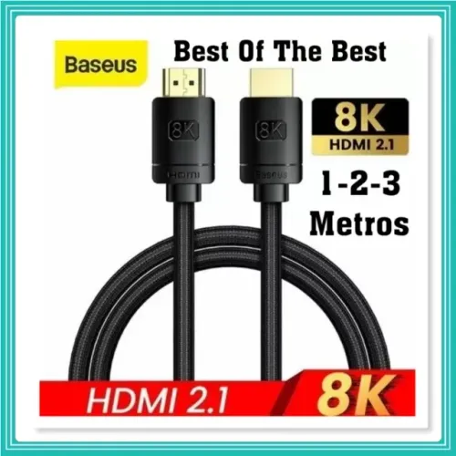 Hdmi Cabo 8K 2.1 Baseus (1-2-3metros) Ultra Hd Hdr Dinamico