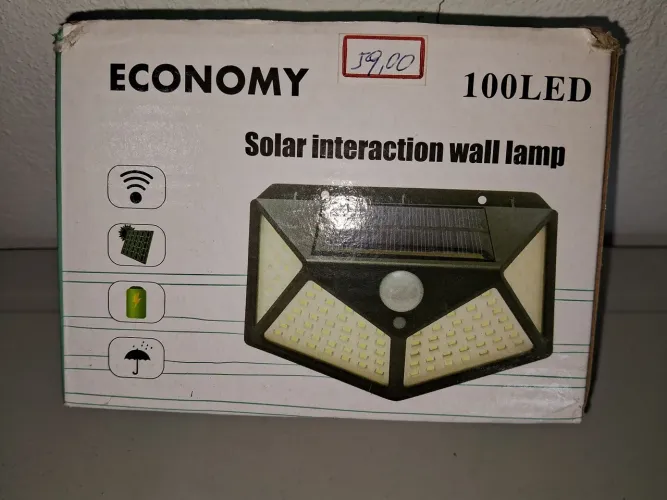 Luz 100  leds solar para jardim