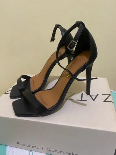 Sandália salto preta 
