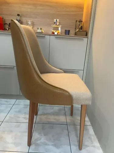 Cadeira de Jantar/escritório Esmeralda Caramelo e Bege