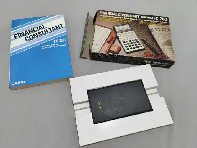 Calculadora Financeira Casio FC-200 - Completa com Caixa e Manual - Rara