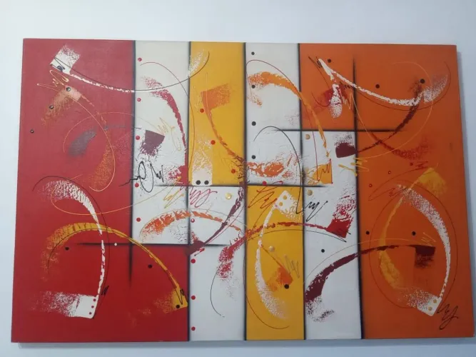 Quadro abstrato em tela - cores vibrantes
