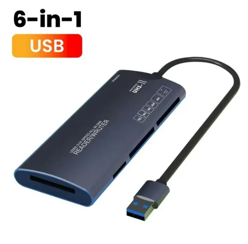 Leitor de cartão USB 6 em 1