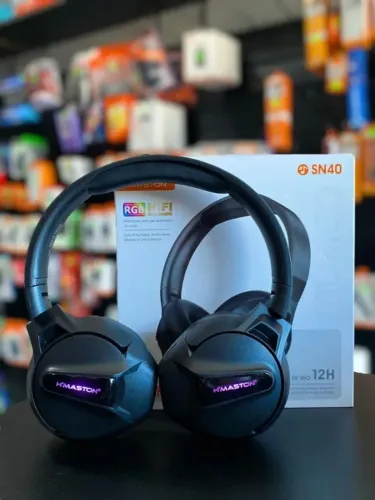 Headphone H'Maston SN40 RGB HIFI Sem Fio Over-Ear com Super Bass e 12 Horas de Uso