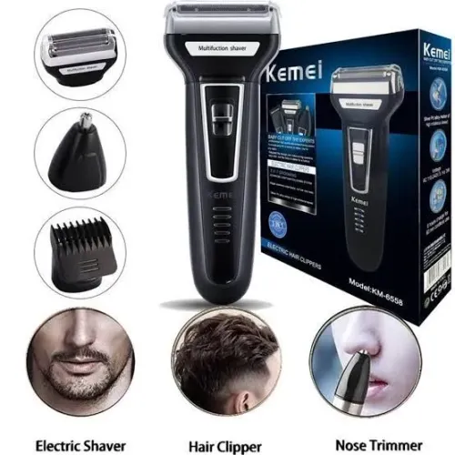 Kit de Aparador de Pelos Kemei 3 em 1 - Novo