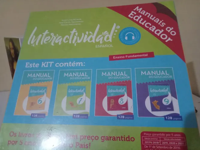 Kit 4 livros Interactividad didáticos Manuais do Educador Ensino Fundamental - Espanhol