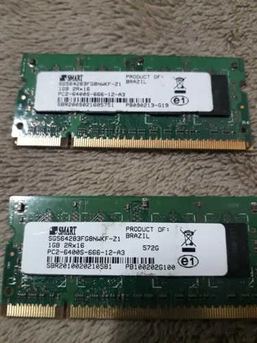 Memória Ram Smart 1gb Ddr2 2rx16 Pc2-6400s-666-12-a3