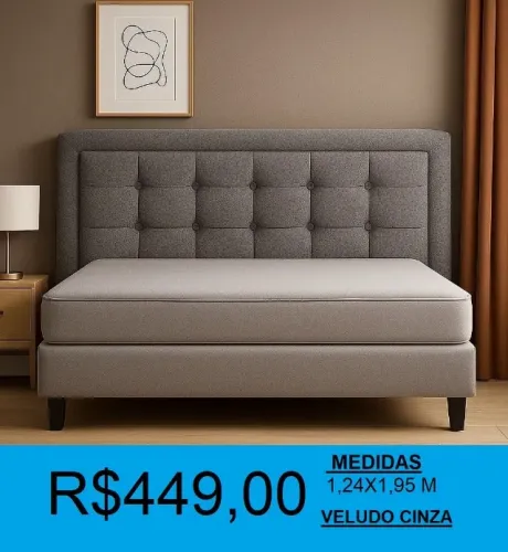 Cabeceira estofada veludo para cama king - à pronta entrega