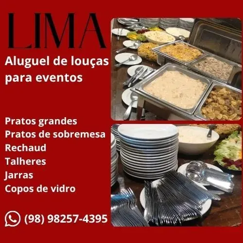 Aluguel de Louças, Taças e Rechauds para Eventos, Festas e Jantares