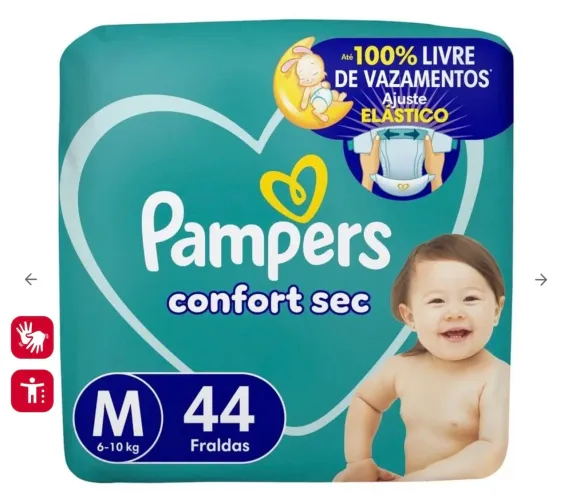 Fralda Pampers Confort Sec M (44 unidades por pacote)