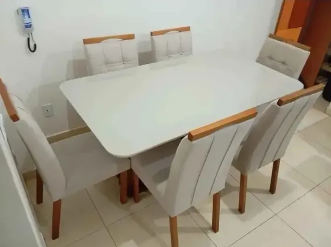 CONJUNTO DE MESA CELESTE 6 LUGARES