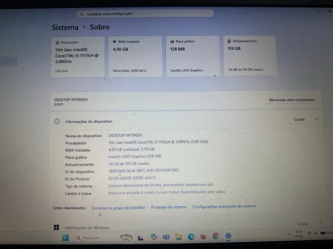 Notebook Lenovo IdeaPad 3i 15ITL6