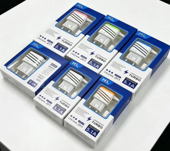 Carregador V8 Turbo Rápido para Celular 2 Portas USB Universal com Cabo