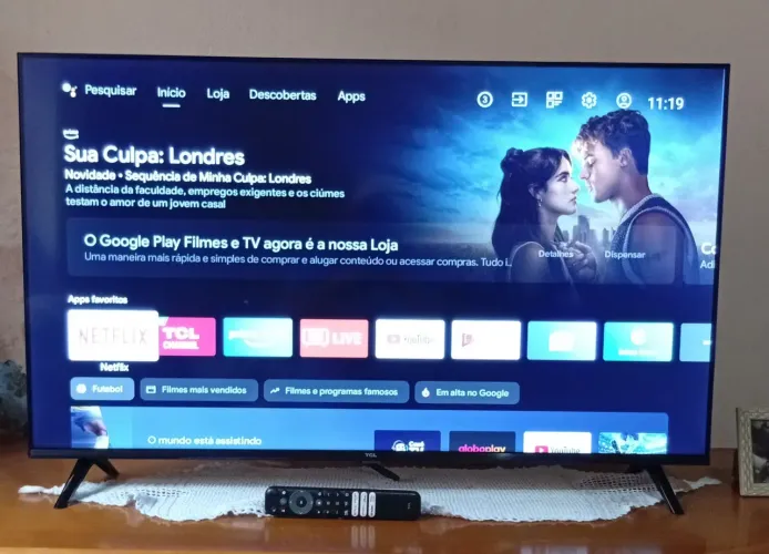 Smart TV 43" Google TV sistema voz nota fiscal