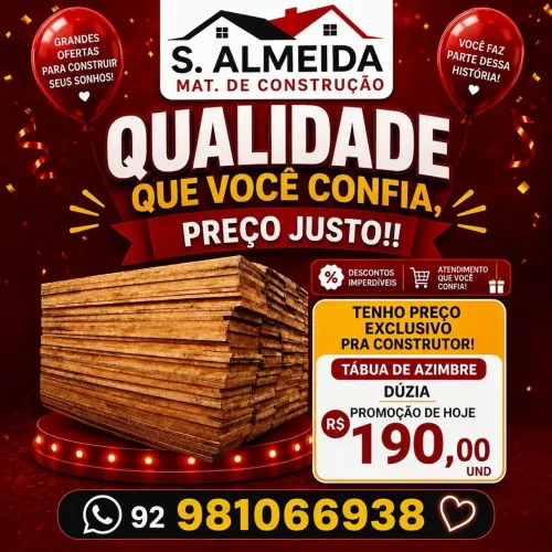 TÁBUA DE AZIMBRE E MADEIRAS DE TODAS AS BITOLAS E PREÇOS.