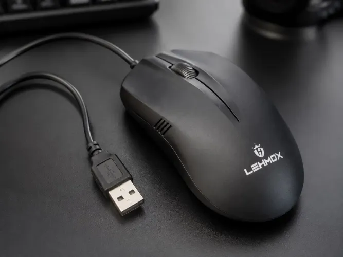 Mouse Óptico USB com Fio Lehmox LEY-1506