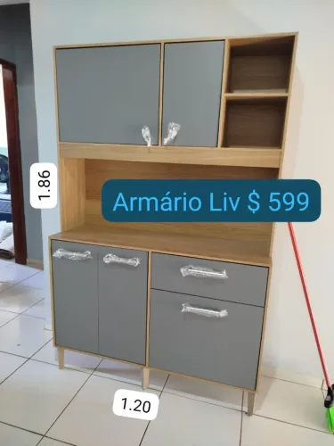 Armário de Cozinha Novo 1,20m Larg com Entrega Grátis