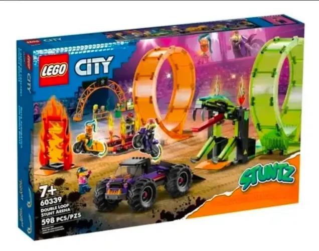 Lego pista acrobática Lego City com curvatura dupla 60339 Número de peças 598