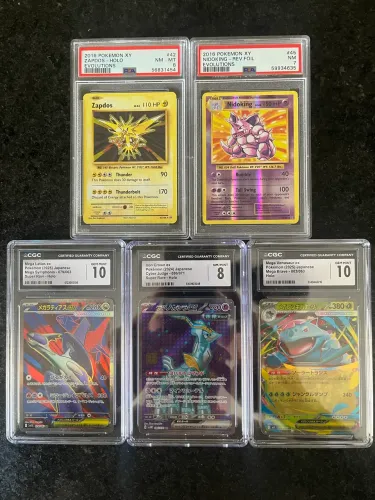 Lote 5 graded Cartas Pokémon