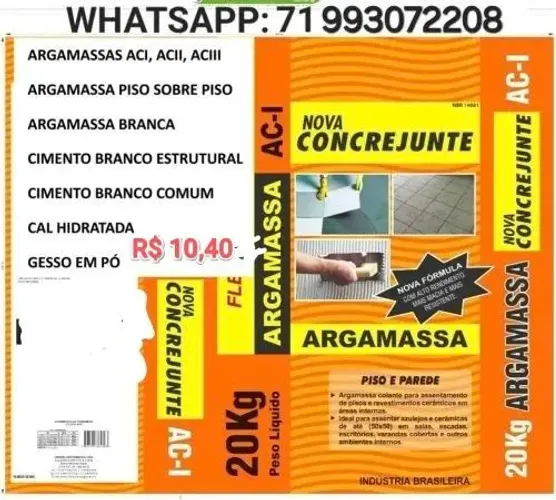 Argamassa, cal, Cimento Branco, Reajunte 