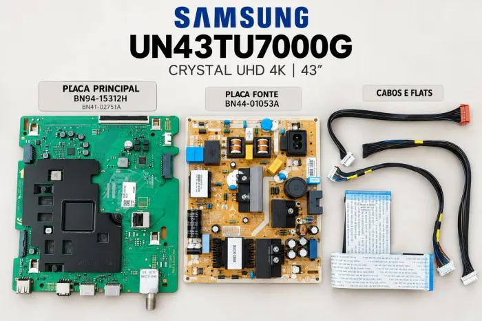Kit Placas TV Samsung UN43TU7000G 43" - Principal BN94-15312H + Fonte BN44-01053A