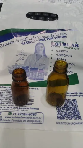 10 (DEZ UNIDADES) VIDROS AMBAR 15 E 30 ML PARA HOMEOPATIA - 5,00